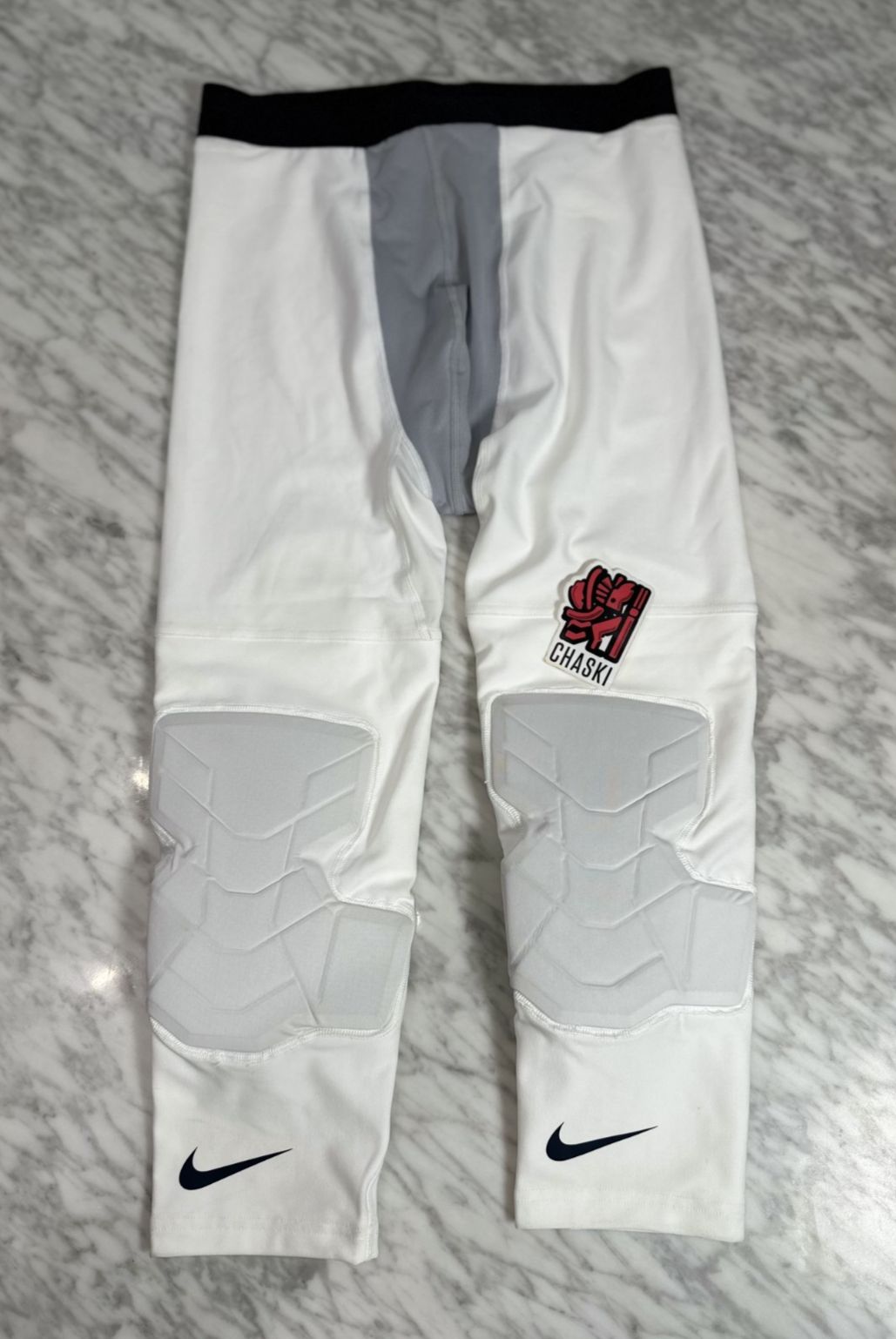 Nike Lebron James Pe Pro Hyperstrong 3/4 Tights Custom White Aa0766-100 New
